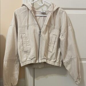 BDG Cream Bomber Jacket